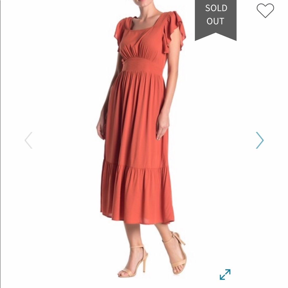 Ten Sixty Sherman Orange Midi Dress